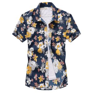 Surf Camisa floral de manga corta de secado rápido