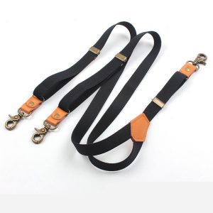 Pantalones de traje Correas de hombro Black Y Strap Clip de tres clips. Tirantes