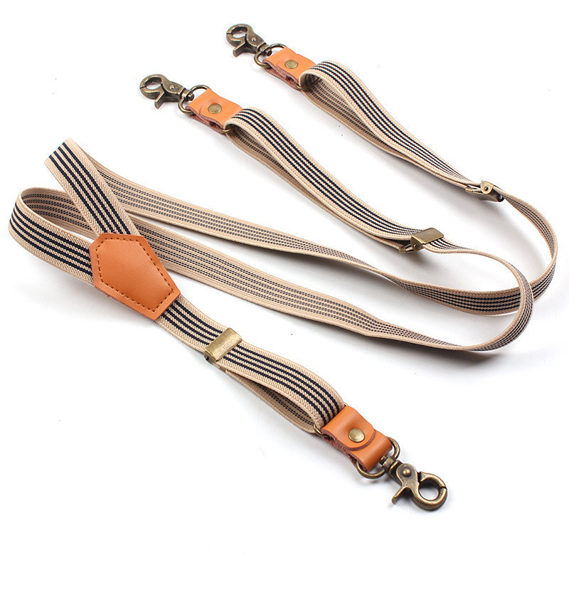 Pantalones de traje Correas de hombro Black Y Strap Clip de tres clips. Tirantes - Imagen 2