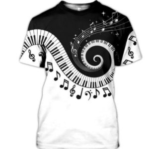 Camiseta de Cuello de la tripulación de manga corta de guitarra