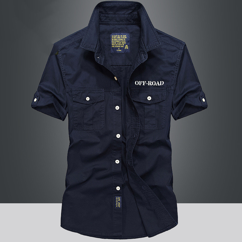 Camiseta de algodón puro de carga suelta de moda masculina - Imagen 5