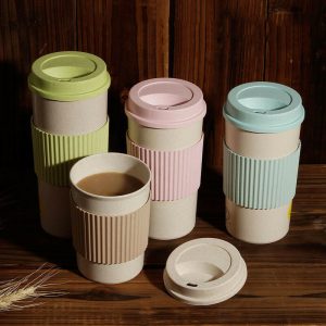 Taza de café con taza de té de café reutilizable de color aleatorio taza de café con tapa de la taza de café con tapa de la botella de agua al aire libre.