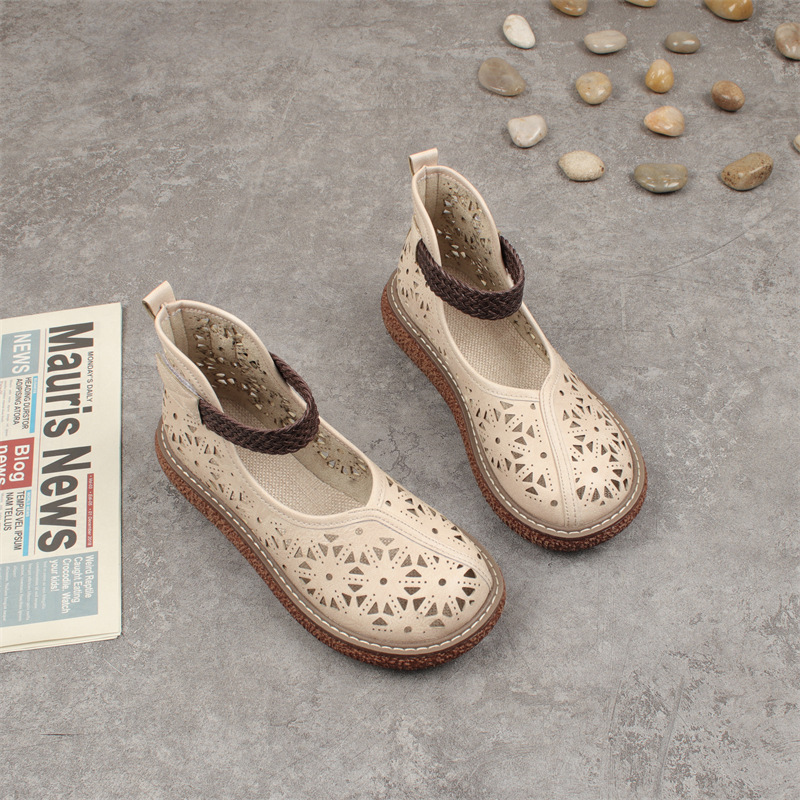 Zapatos vintage de plataforma con abertura para el dedo gordo y diseño calado. - Imagen 4