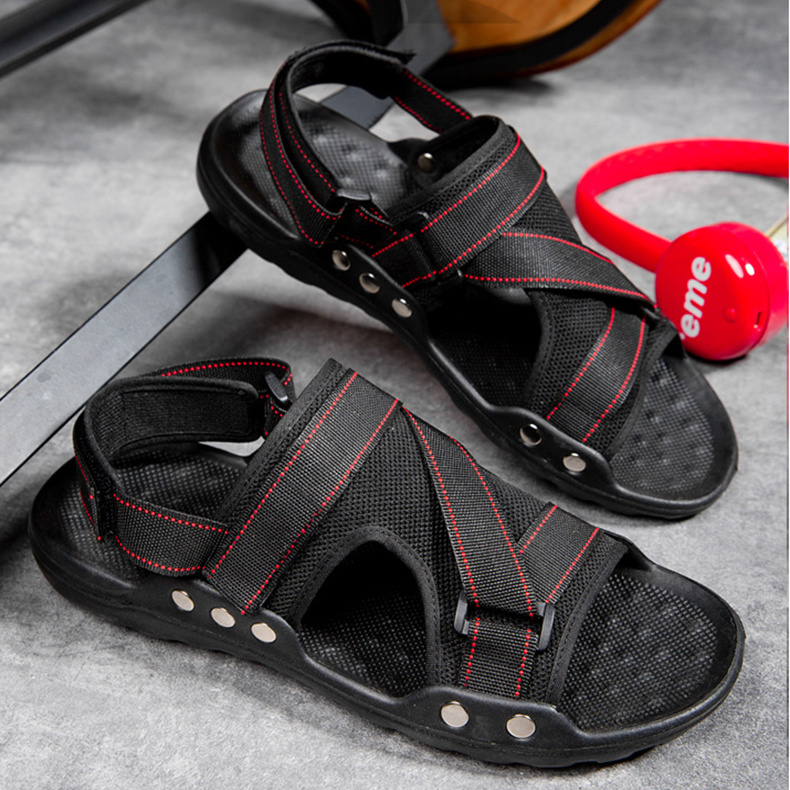 Sandalias romanas casuales zapatos de velcro de correa para hombres - Imagen 5