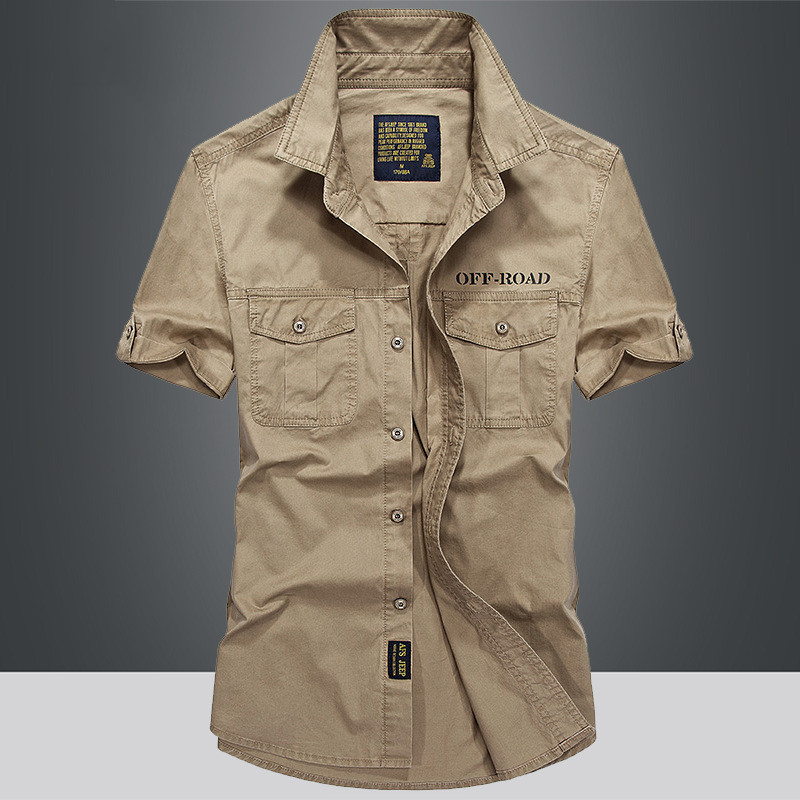 Camiseta de algodón puro de carga suelta de moda masculina - Imagen 9