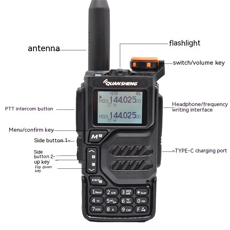 Walkie-Talkie Lithium Battery Frequency Outdoor Self-driving Multi-band - Imagen 3