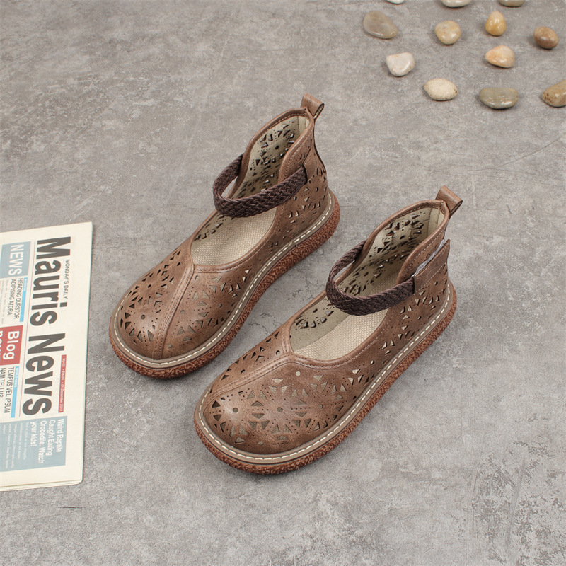 Zapatos vintage de plataforma con abertura para el dedo gordo y diseño calado. - Imagen 9