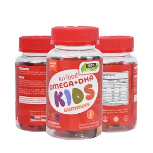 Suplementos para niños de la fábrica Jiabeikang Omega-3 Vitamina C D Función cerebral Salud del corazón y los ojos Crecimiento de los niños Gomitas de DHA