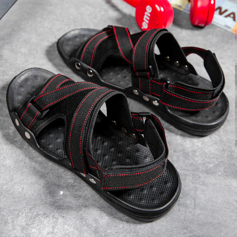 Sandalias romanas casuales zapatos de velcro de correa para hombres - Imagen 6