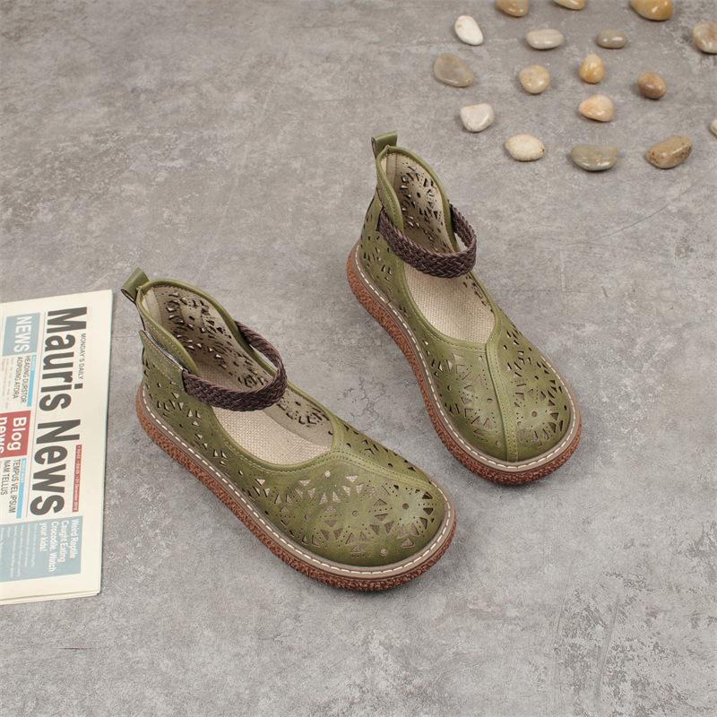 Zapatos vintage de plataforma con abertura para el dedo gordo y diseño calado. - Imagen 5
