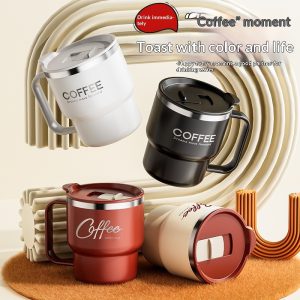 Taza de té con aislamiento de acero inoxidable - Diseño creativo Taza de viaje con aislamiento al vacío portátil