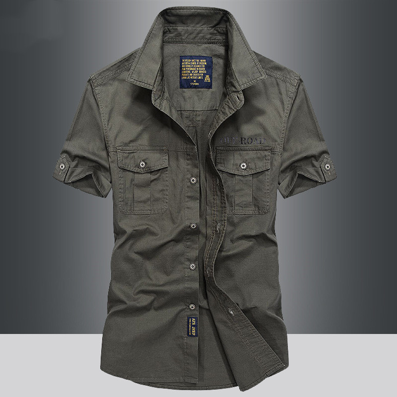 Camiseta de algodón puro de carga suelta de moda masculina - Imagen 2