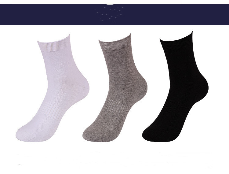 Calcetines negros de media caña para hombre, de algodón peinado, para otoño e invierno. - Imagen 6