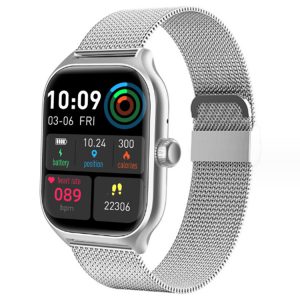 Reloj inteligente Bluetooth con pantalla táctil completa y monitor de ritmo cardíaco (pulsera deportiva inteligente)