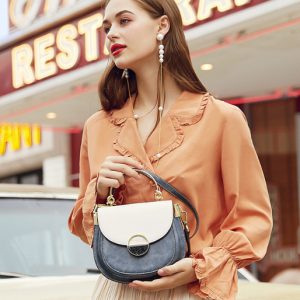 Elegant Contrast Shoulder Crossbody Bag