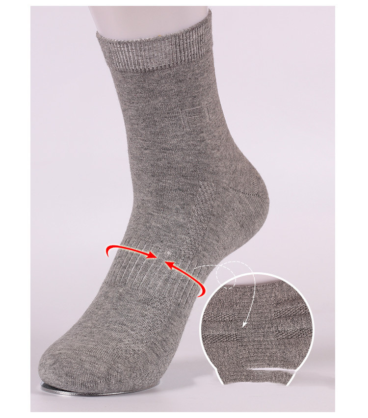 Calcetines negros de media caña para hombre, de algodón peinado, para otoño e invierno. - Imagen 3